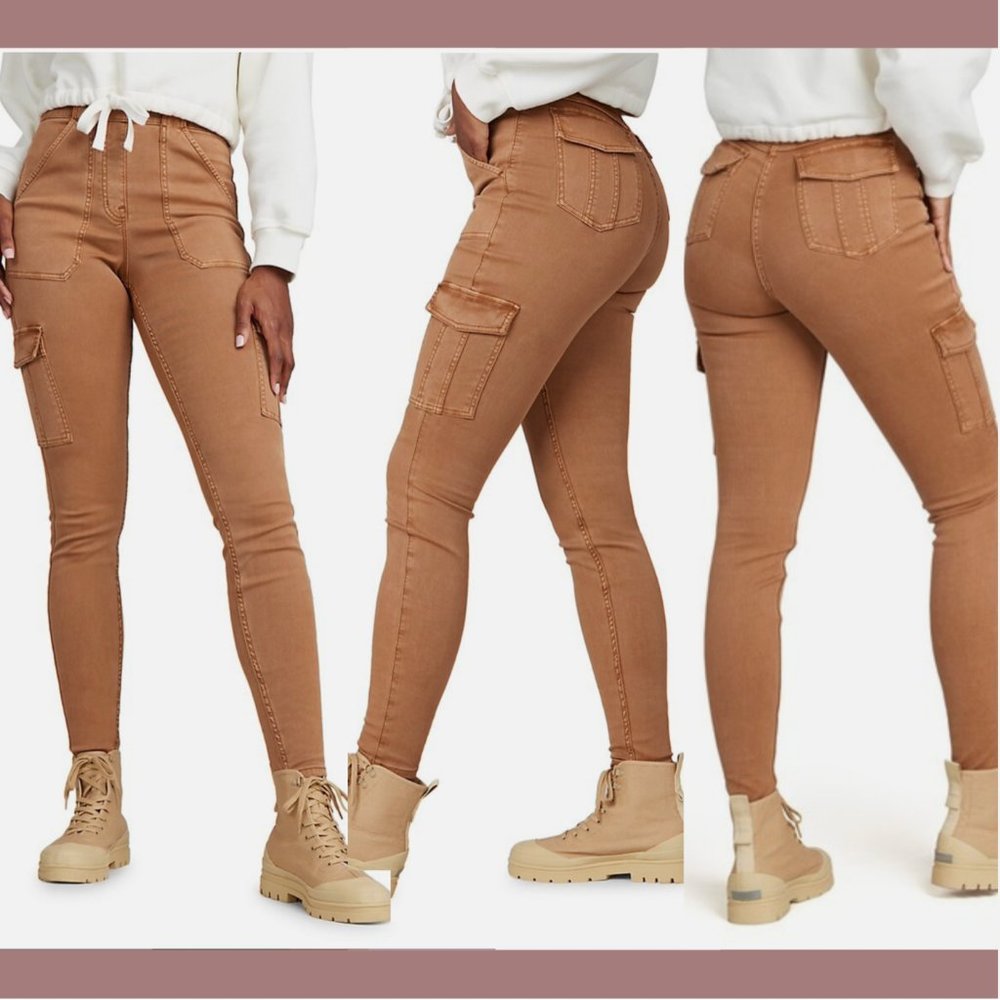 NWT $128 Spanx [ Small Medium-Tall Large XL ] Twill Ankle Cargo‎ Pants Honey Tan